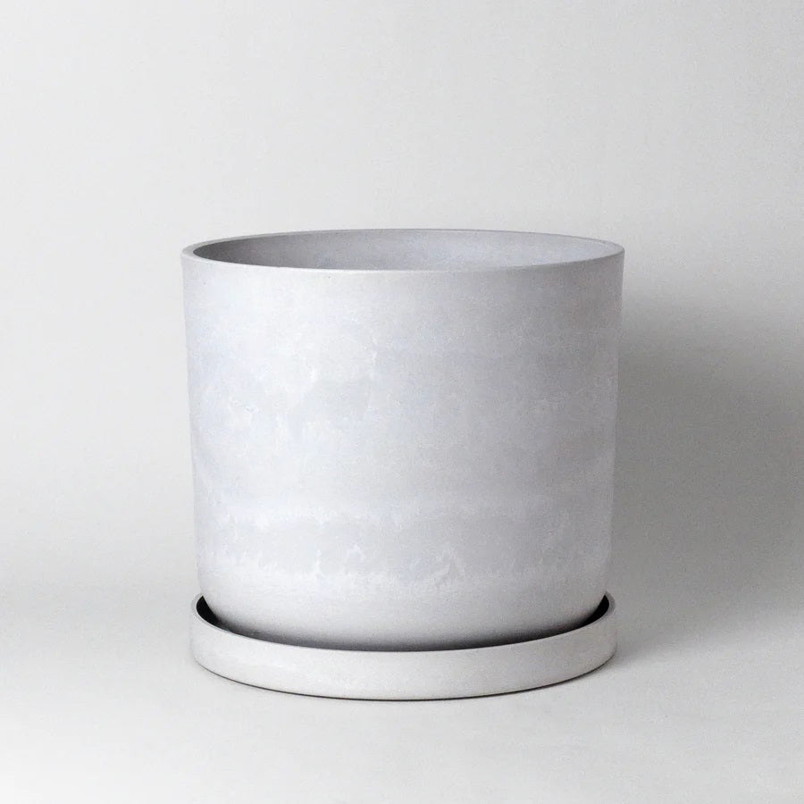 12-inch White Chelsea Large Planter from Luxe Leaf Decor, featuring a sleek, modern design, perfect for showcasing medium-large indoor plants in contemporary spaces.