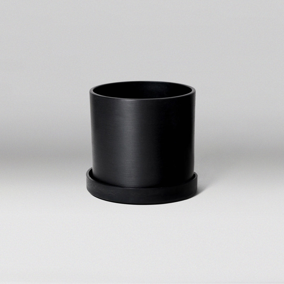 7-inch Black London Square Planter from Luxe Leaf Decor, featuring a sleek, modern design, perfect for showcasing small indoor plants in contemporary spaces.