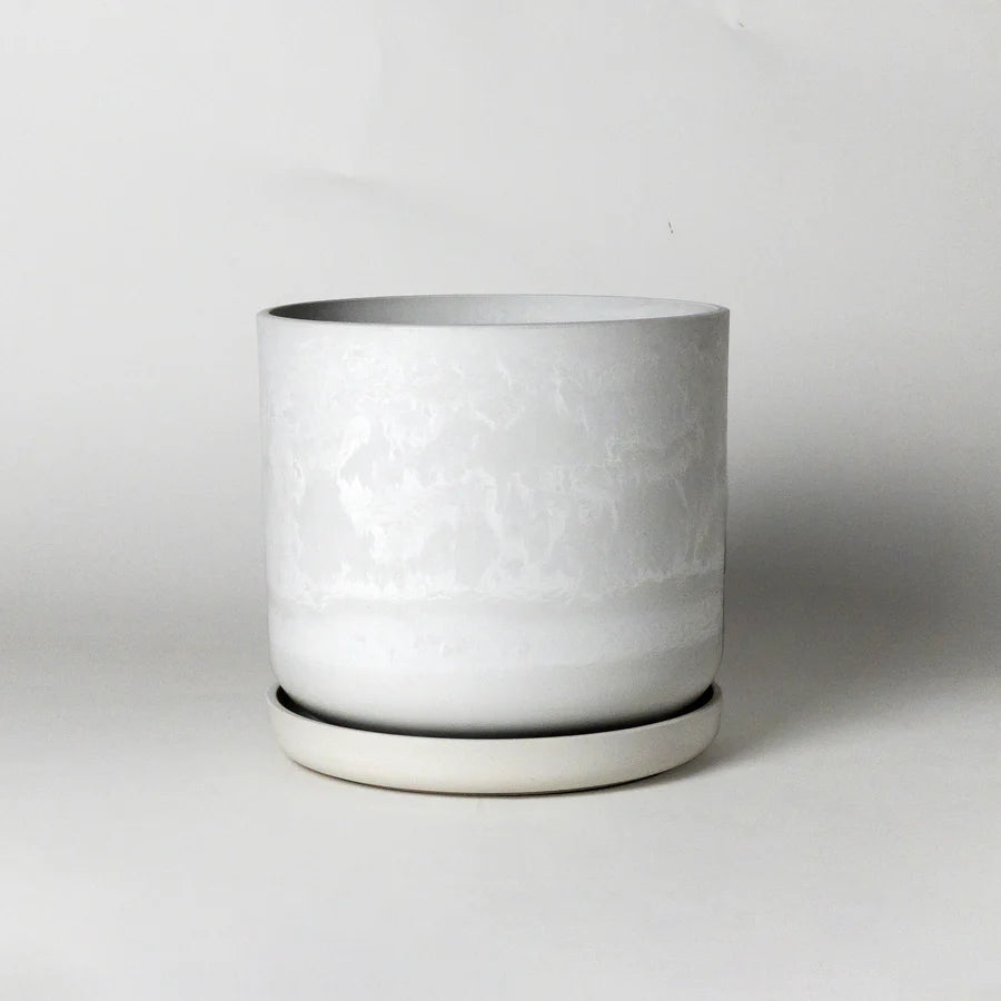 white planter saucer Chelsea Planter + Saucer Set| Luxe Leaf Decor